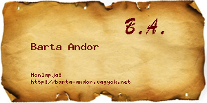 Barta Andor névjegykártya