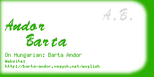 andor barta business card